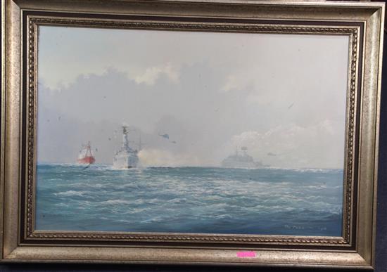 Rex Phillips (1931-2015) Falklands Warships 20 x 30in.